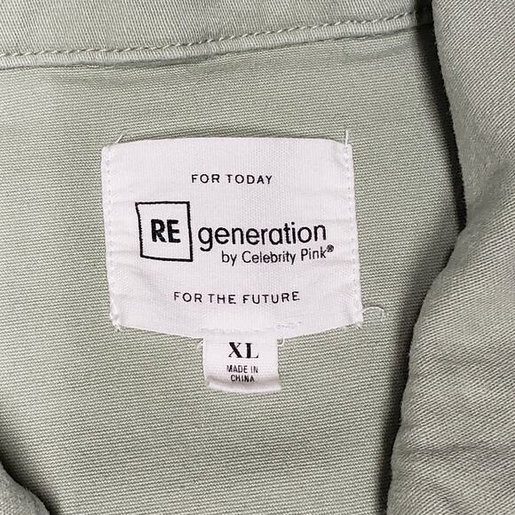 Celebrity Pink Denim Jacket Sz XL – Sage Green Stretch, Longline Button Front - Picture 4 of 10